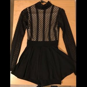 Black Sheer Madrag Romper Like New Size Small